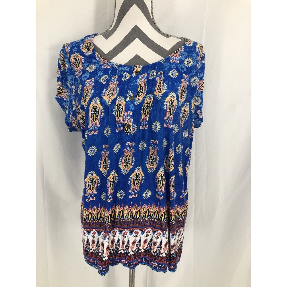 Love J Top Shirt Women's Plus Size 2X Colorful Short Sleeve